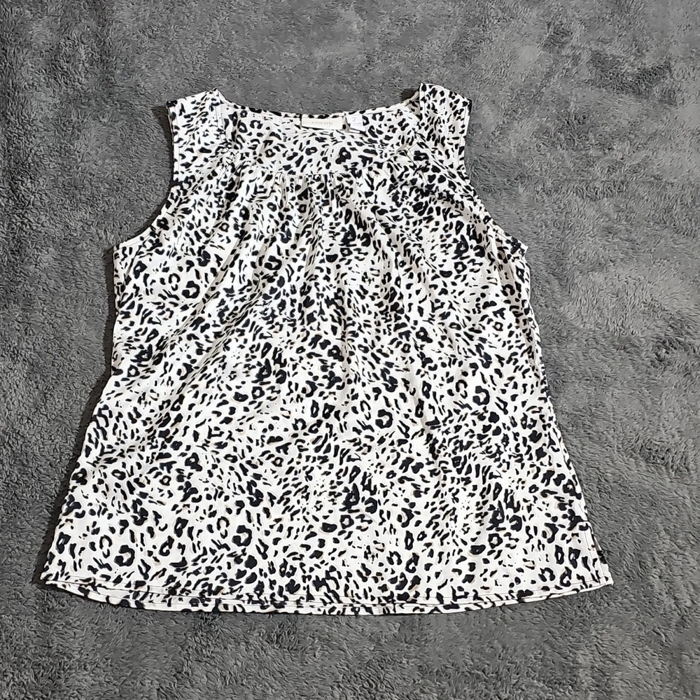Chico's Animal Print Tank Top Silky Sleevless Shirt Size 2  US L